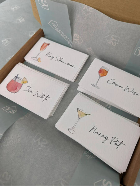 Cocktail Themed Wedding or Party Place Name Cards