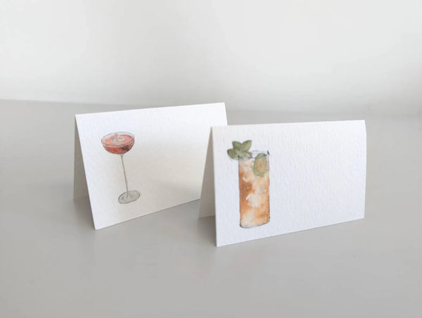 Cocktail Themed Wedding or Party Place Name Cards