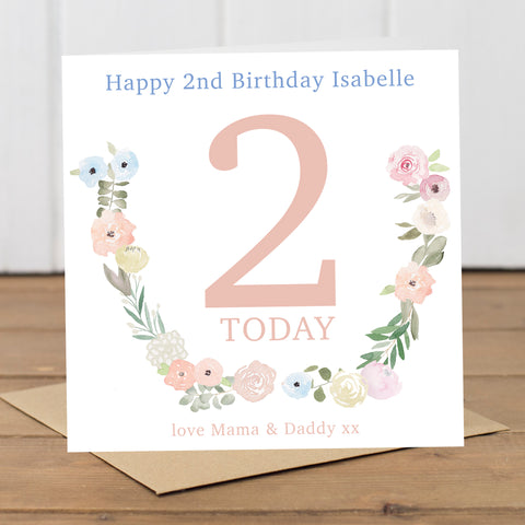 Girls Personalised Age Birthday Card - Yellowstone Art Boutique