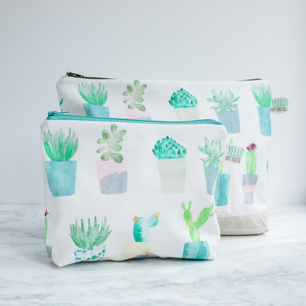 Succulent & Cacti Wash Bag - Yellowstone Art Boutique
