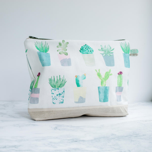 Succulent & Cacti Wash Bag - Yellowstone Art Boutique