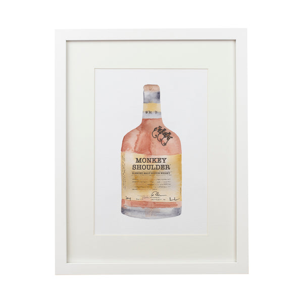 Monkey Shoulder Whisky Bottle Art Print - Yellowstone Art Boutique