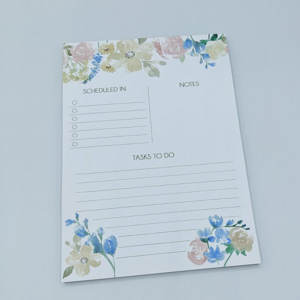 A5 Floral Schedule & Tasks Lined Deskpad