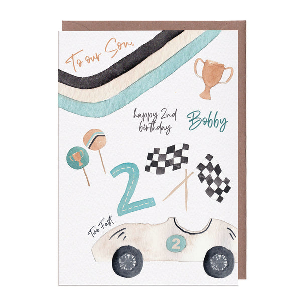 Large A5 Race Car Birthday Card