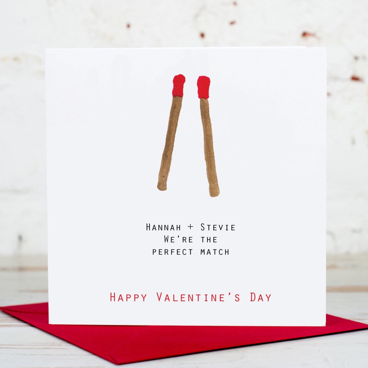 Personalised Perfect Match Valentines Day Card Yellowstone Art Boutique 0567