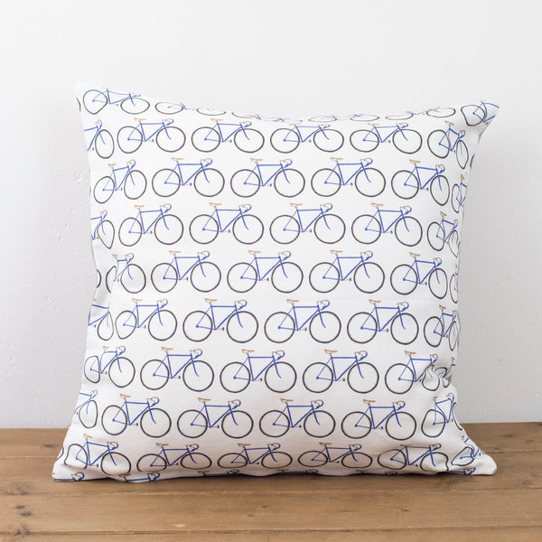 Blue Bikes Cushion - Yellowstone Art Boutique