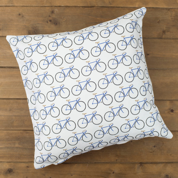 Blue Bikes Cushion - Yellowstone Art Boutique