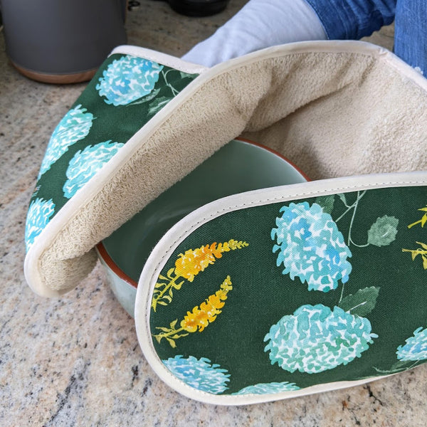 Hydrangea & Snapdragon Luxury Oven Gloves