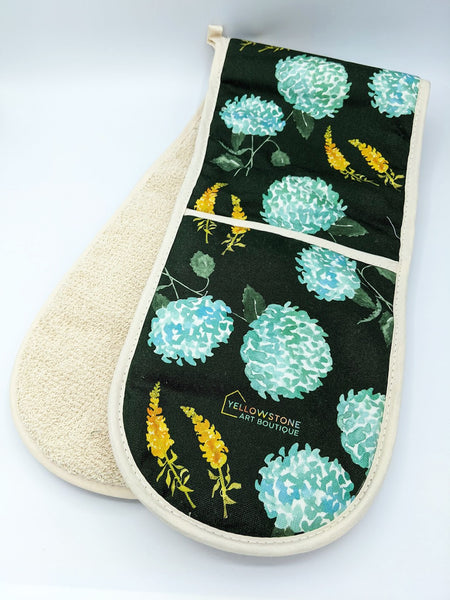 Hydrangea & Snapdragon Luxury Oven Gloves