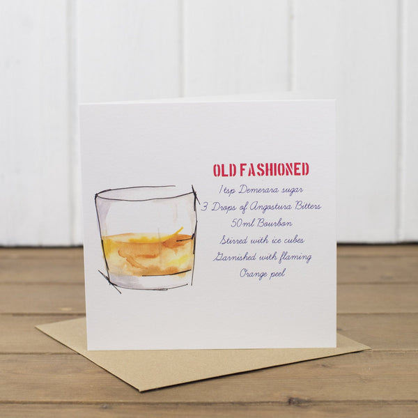 Old Fashioned Cocktail Recipe Card - Yellowstone Art Boutique