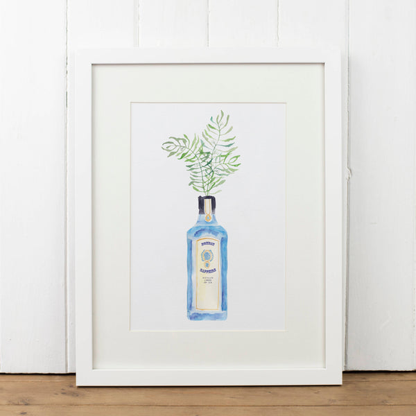 Bombay Sapphire Gin Bottle Art Print - Yellowstone Art Boutique
