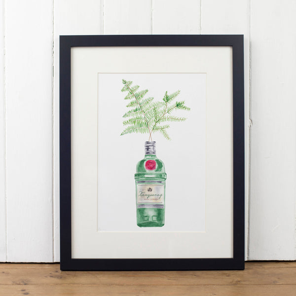 Tanqueray Gin Bottle Art Print - Yellowstone Art Boutique