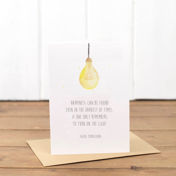Lightbulb Albus Dumbledore Quote Card - Yellowstone Art Boutique