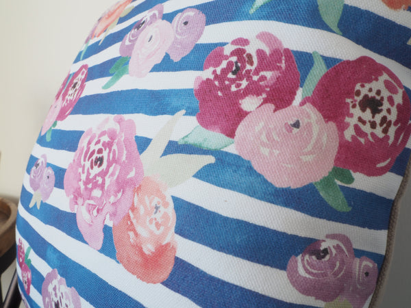 Floral Stripe Cushion - Yellowstone Art Boutique
