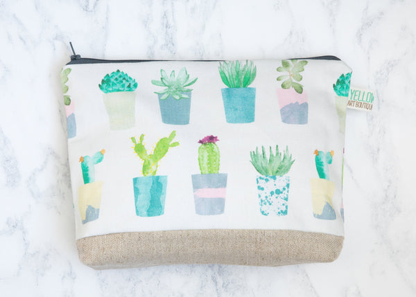 Succulent & Cacti Wash Bag - Yellowstone Art Boutique