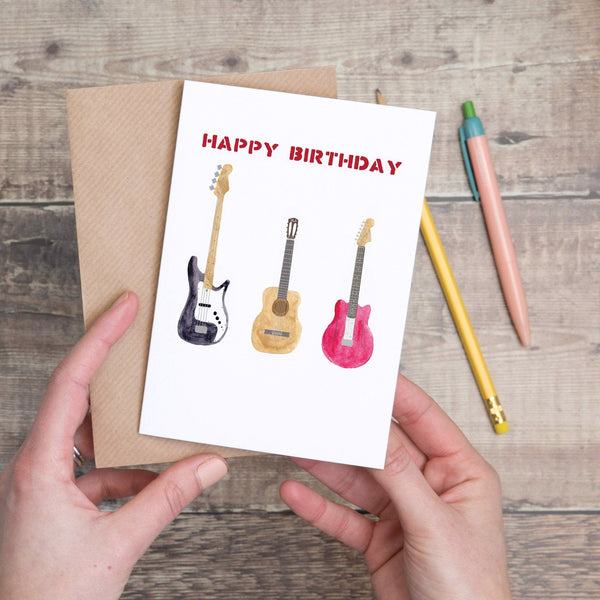 Guitars Trio Birthday Card - Yellowstone Art Boutique