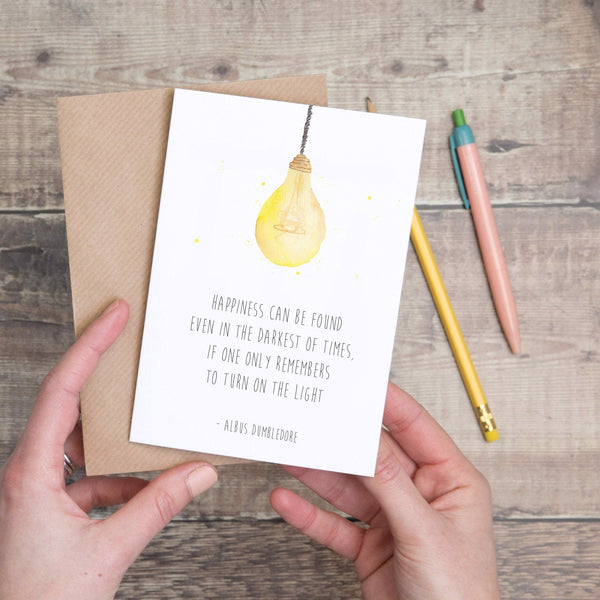 Lightbulb Albus Dumbledore Quote Card - Yellowstone Art Boutique