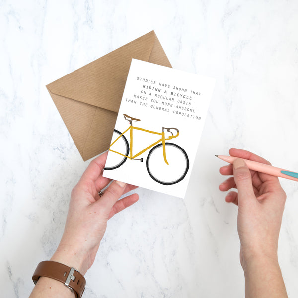 Yellow Bike Quote Card - Yellowstone Art Boutique