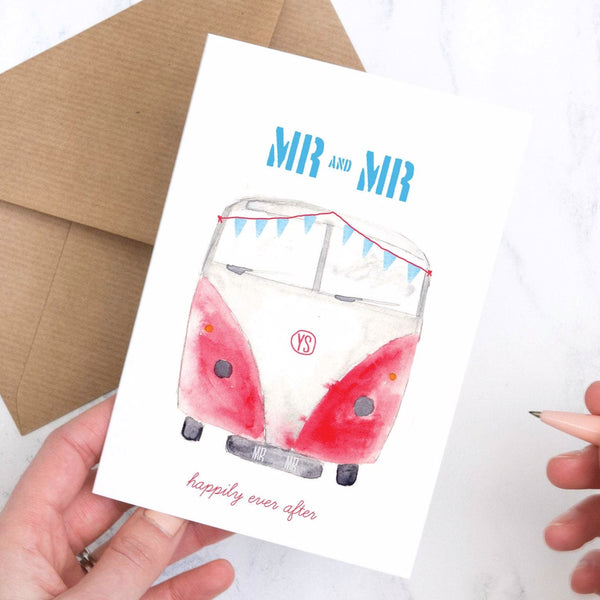 Mr & Mr Red Campervan Wedding Day - Yellowstone Art Boutique