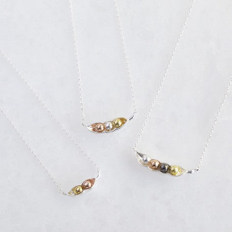 Peas in a Pod Necklace in Silver - Yellowstone Art Boutique