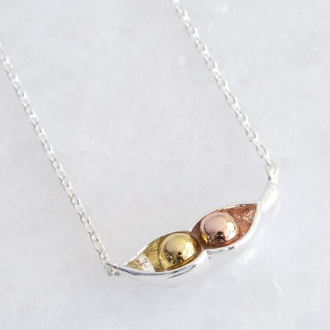 Peas in a Pod Necklace in Silver - Yellowstone Art Boutique