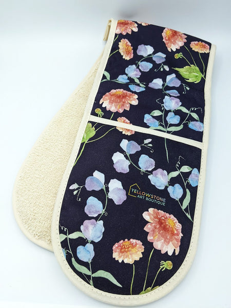 Sweet Pea & Dahlia Luxury Oven Gloves