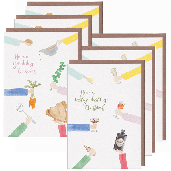 Food & Drink Christmas Card Pack - Yellowstone Art Boutique