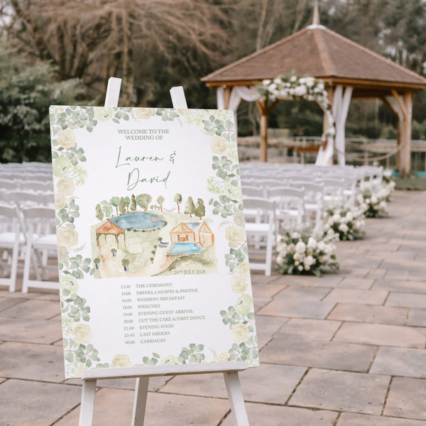 A1 Welcome Sign Moddershall Oaks- Classic Ivory & Sage Green - Yellowstone Art Boutique