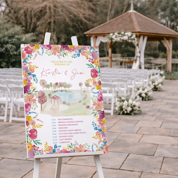 A1 Welcome Sign Moddershall Oaks- Colourful Brights - Yellowstone Art Boutique