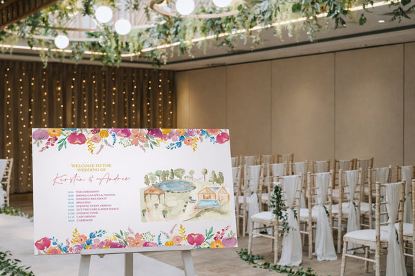 A1 Welcome Sign Moddershall Oaks- Colourful Brights - Yellowstone Art Boutique