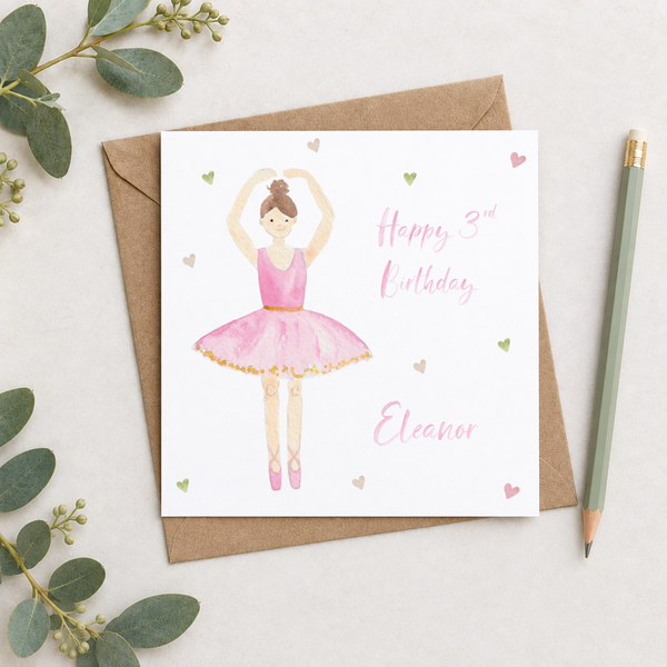 Personalised Ballerina Birthday Card