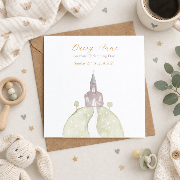 Church Christening or Baptism Personalised Card