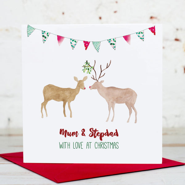 Two Reindeer Personalised Couple Card