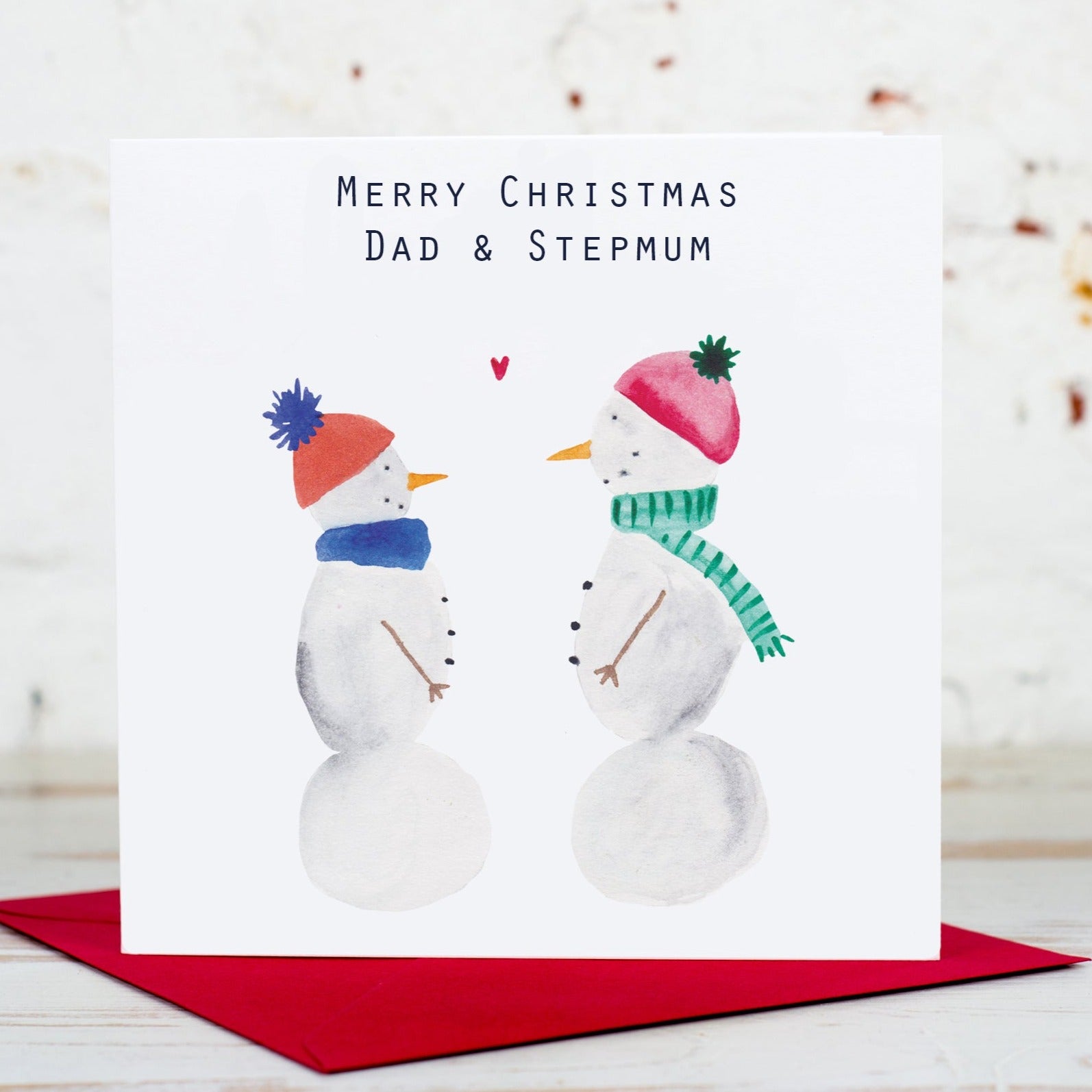 Two Snowpeople Snowman Personalised Couple Card