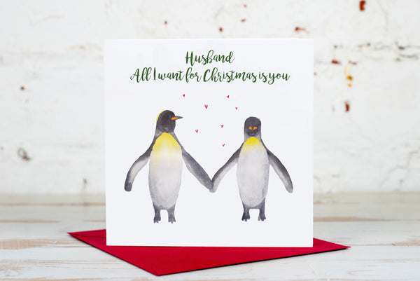 Two Penguins Personalised Couple Card
