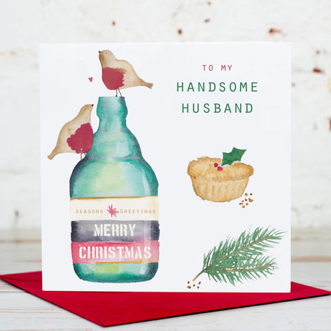 Handsome Husband Beer Christmas Card