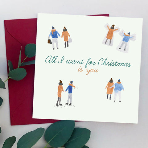 All I Want for Christmas Is You Couple Christmas Card
