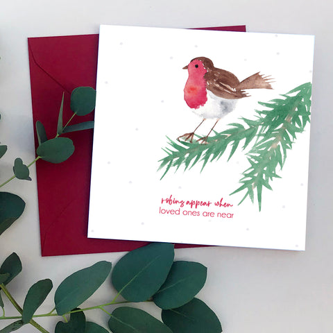 Traditional Robins Appear when Loved Ones are Near Christmas Card