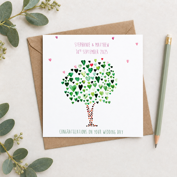 Personalised Green Tree Card - Yellowstone Art Boutique