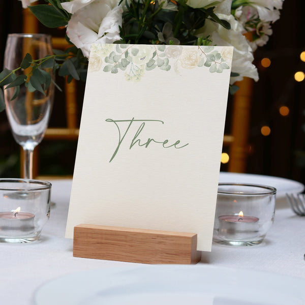 Table Name / Table Number Cards - Classic Ivory & Sage Green - Yellowstone Art Boutique