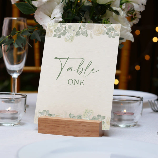 Table Name / Table Number Cards - Classic Ivory & Sage Green - Yellowstone Art Boutique