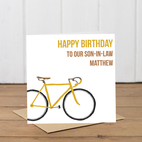 Yellow Bike Cycling Unisex Birthday Card