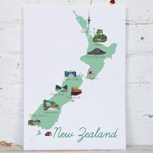 Bespoke Personalised County/Country Map Illustration Art Print - Yellowstone Art Boutique