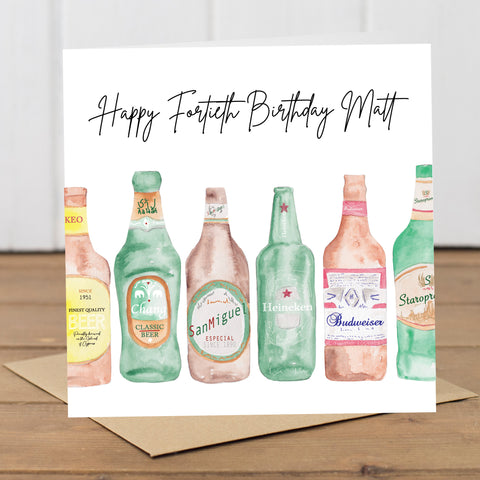 Personalised Beers Birthday or Congratulations Card