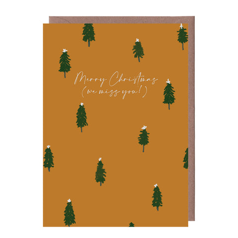 We Miss You Christmas Trees Card