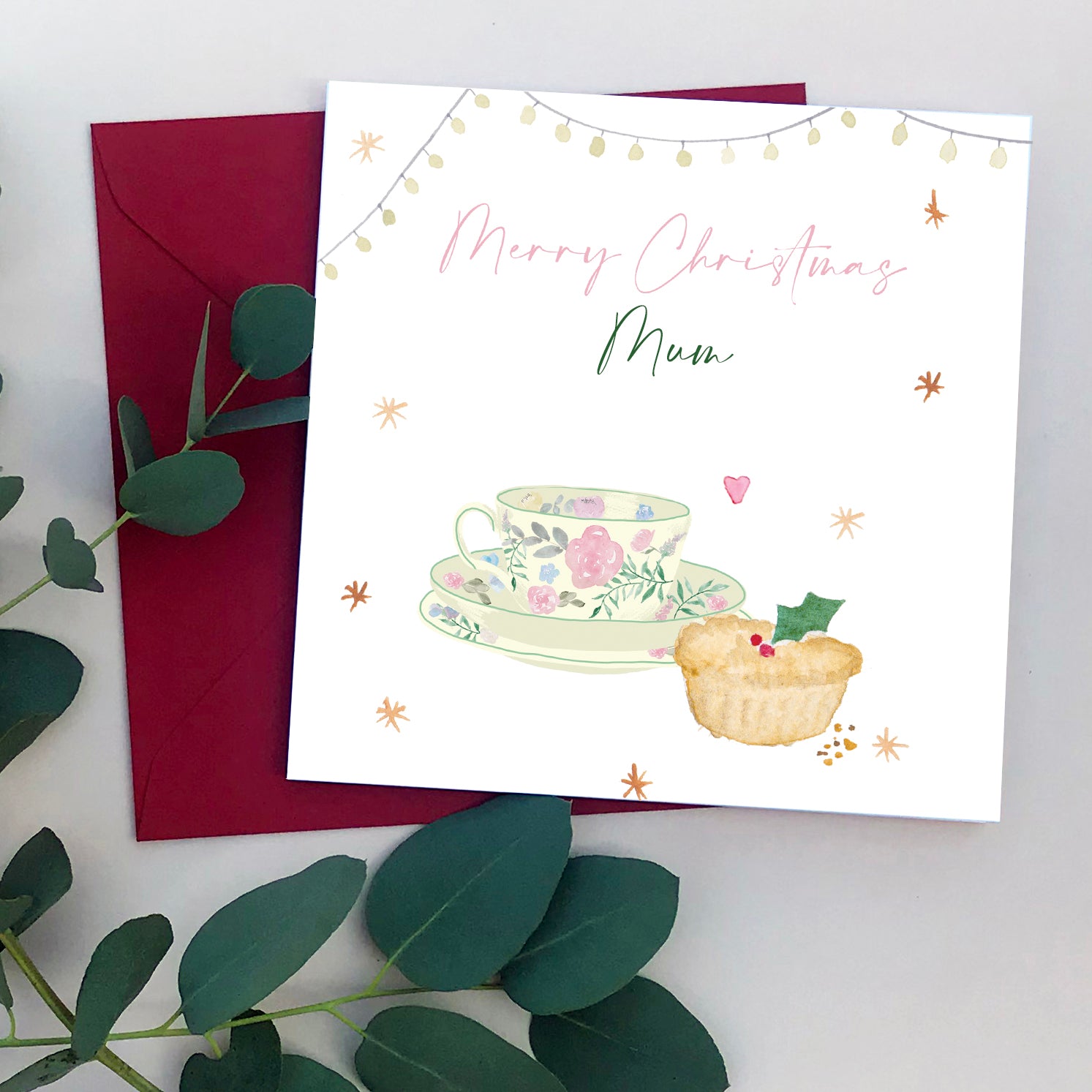 One Teacup & Mince Pie Christmas Card