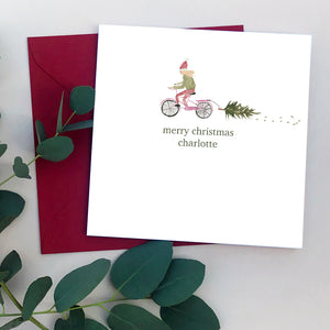 Christmas Bike Personalised Card