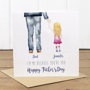 Personalised Girl Father's Day Card - Yellowstone Art Boutique