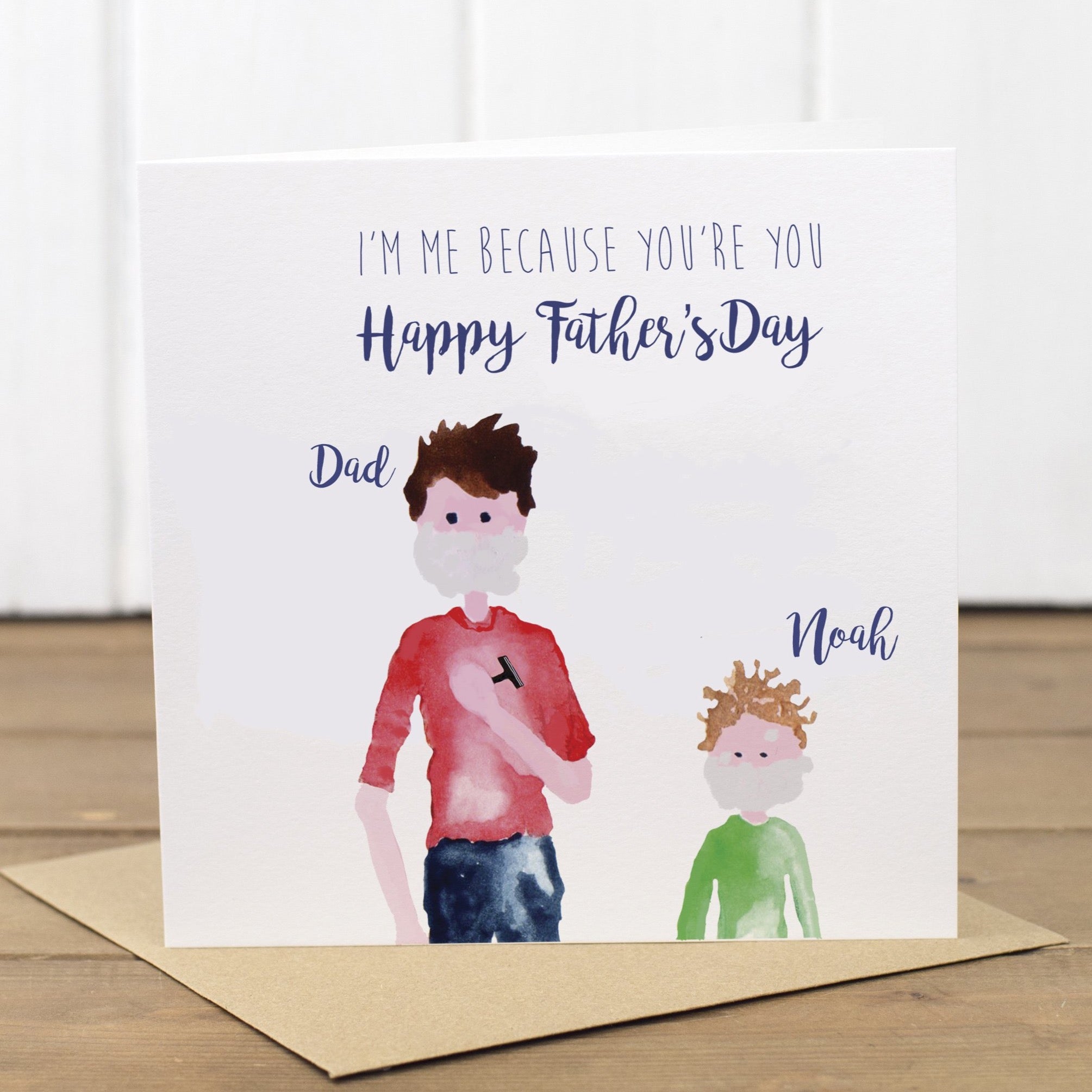 Personalised Boy Father's Day Card - Yellowstone Art Boutique
