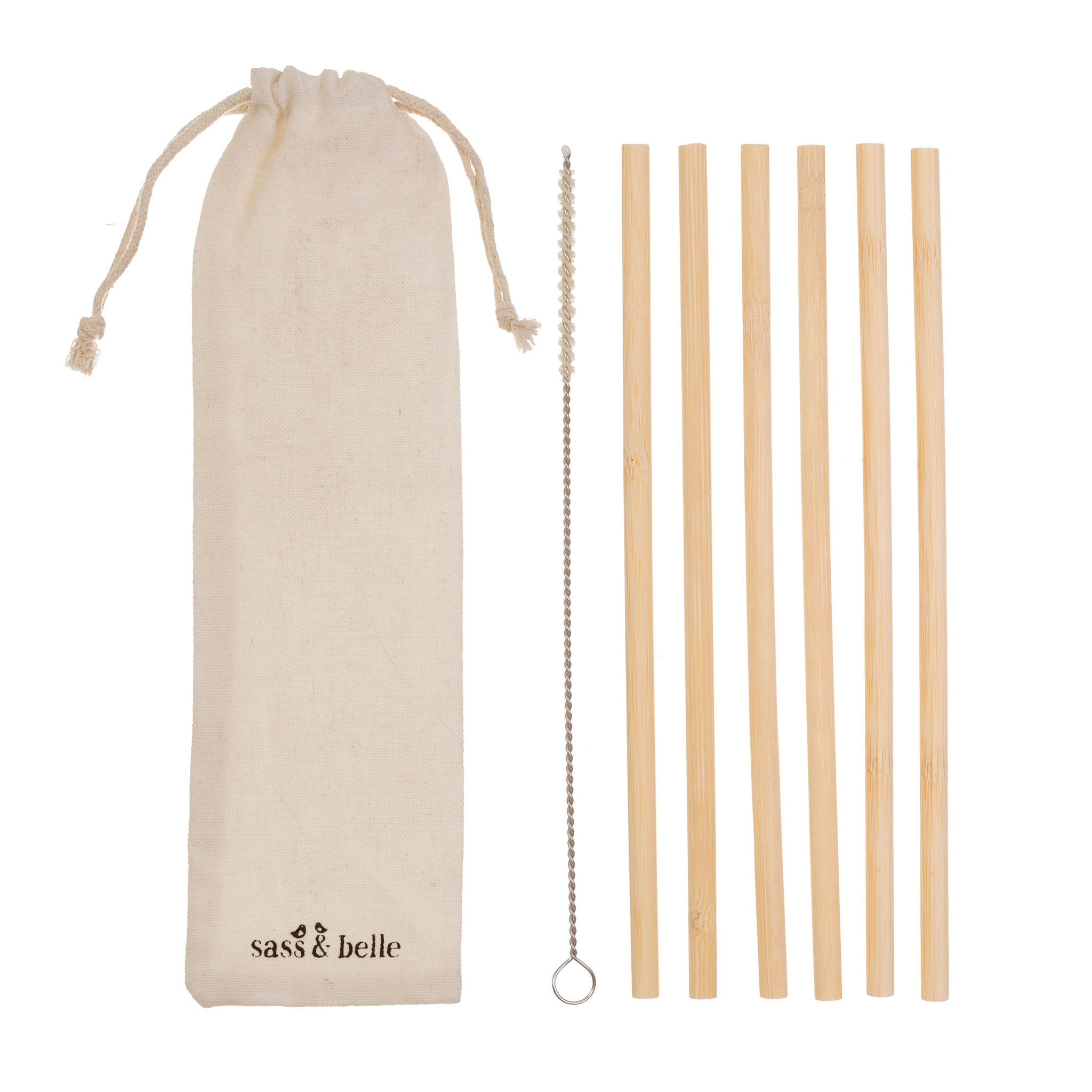 Bamboo Straws & Cleaning Pipe Set of 6 - Yellowstone Art Boutique